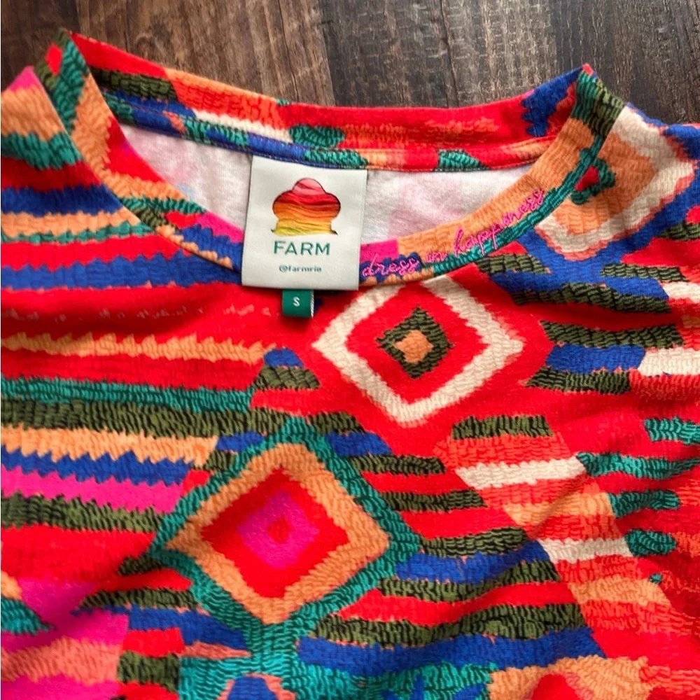 Farm Rio! Colorful Geometric Pattern Dress - Picture 2 of 4